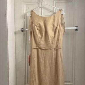 Champagne Open Back Long Dress